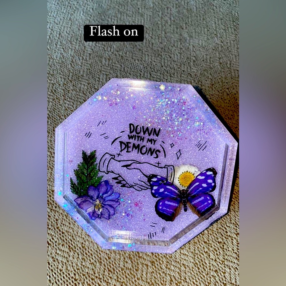 ‘Down With My Demons’ Resin Trinket Tray